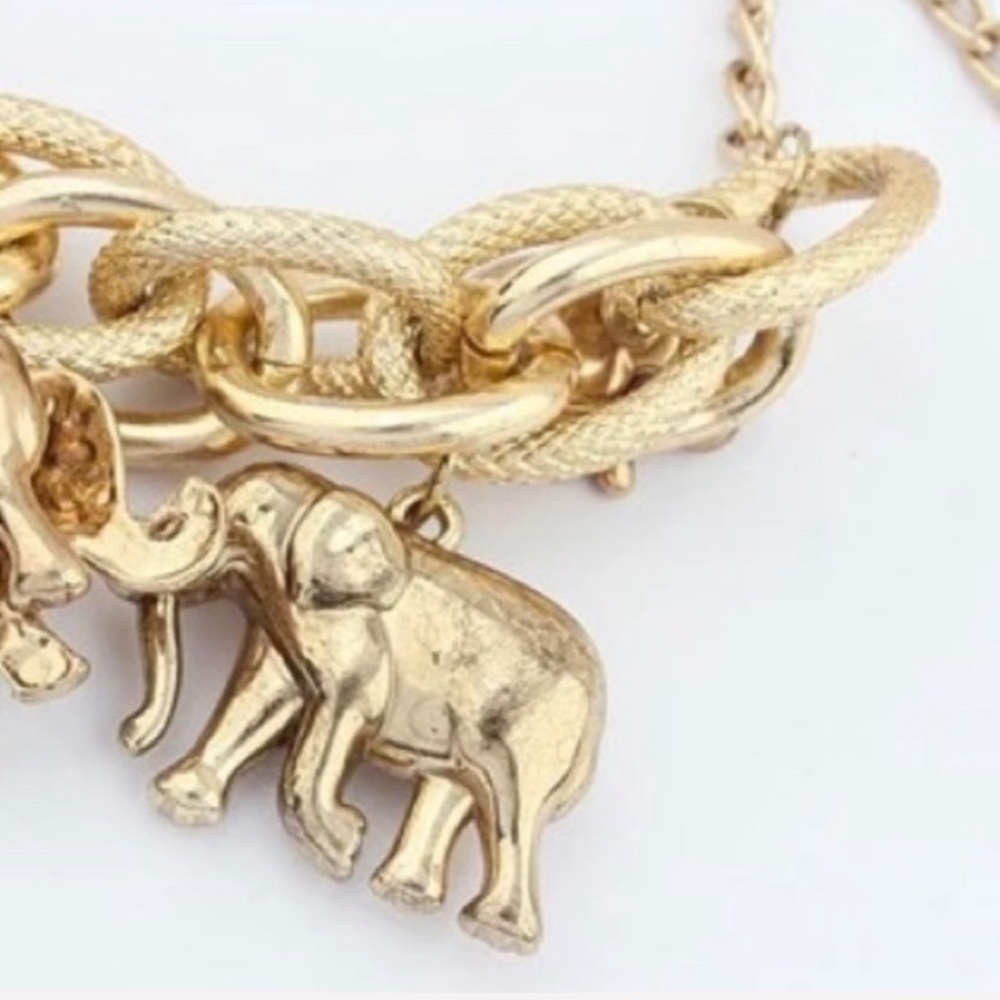 Elephant Charm Statement Necklace